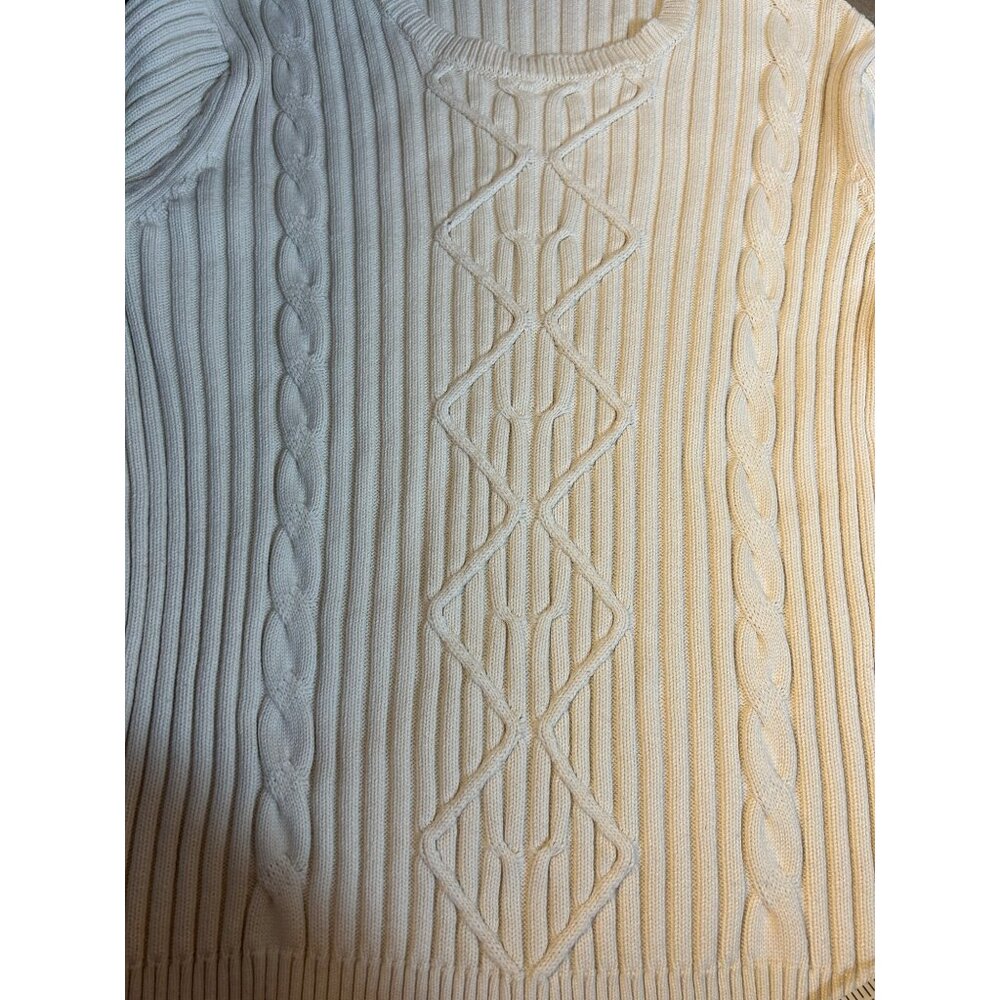 Banana Republic Cable Crew Pullover Cream womens Size L - Picture 7 of 9